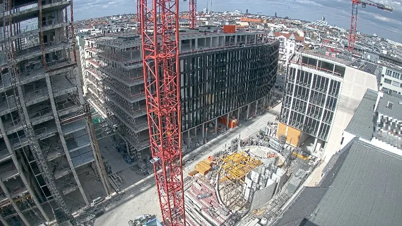 Baustellenwebcam-Aufnahme vom Neubau FÜRST in Berlin